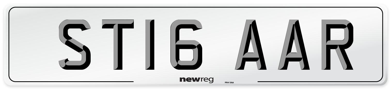 ST16 AAR Number Plate from New Reg
